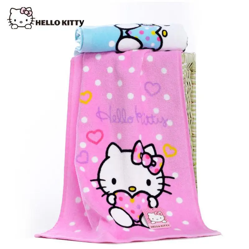 

Детское полотенце Hello Kitty из чистого хлопка, милое хлопковое Марлевое детское бытовое полотенце, прямоугольное Впитывающее мультяшное