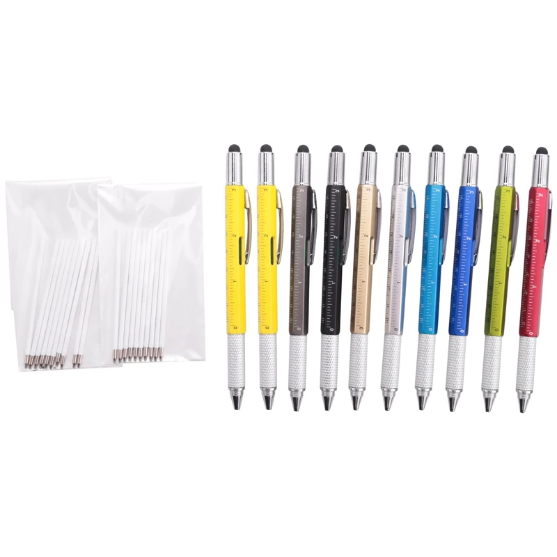 

10 Pcs 6 In 1 Ballpoint Pens Gift Multi Tool Pen Personalized Pen Tool Gadget Pen Gift For Men On Fathers Day Gifts