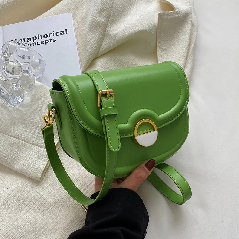 

Small Saddle PU Leather Shoulder Bags for Women 2022 Summer Fashion Crossbody Bags High Quality Handbags Brand Luxury Deasigner