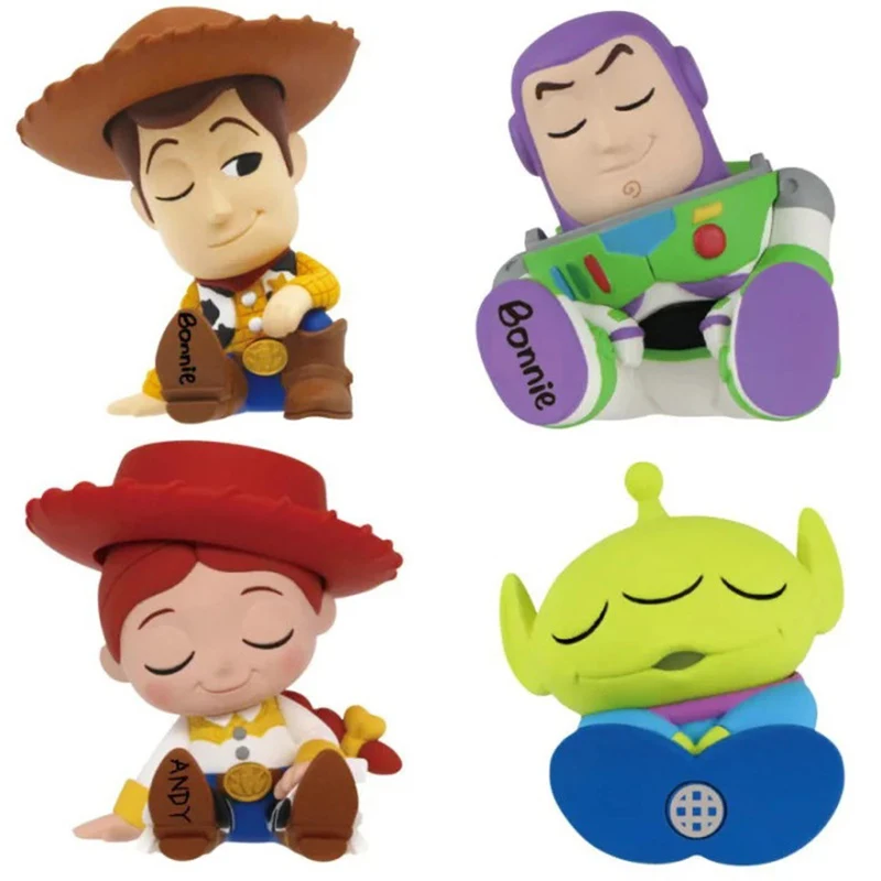 

4pcs/Set Disney Toy Story Anime Figure Buzz Lightyear Woody Alien Desktop Ornaments Collection Doll Bag Home Birthday Decoration