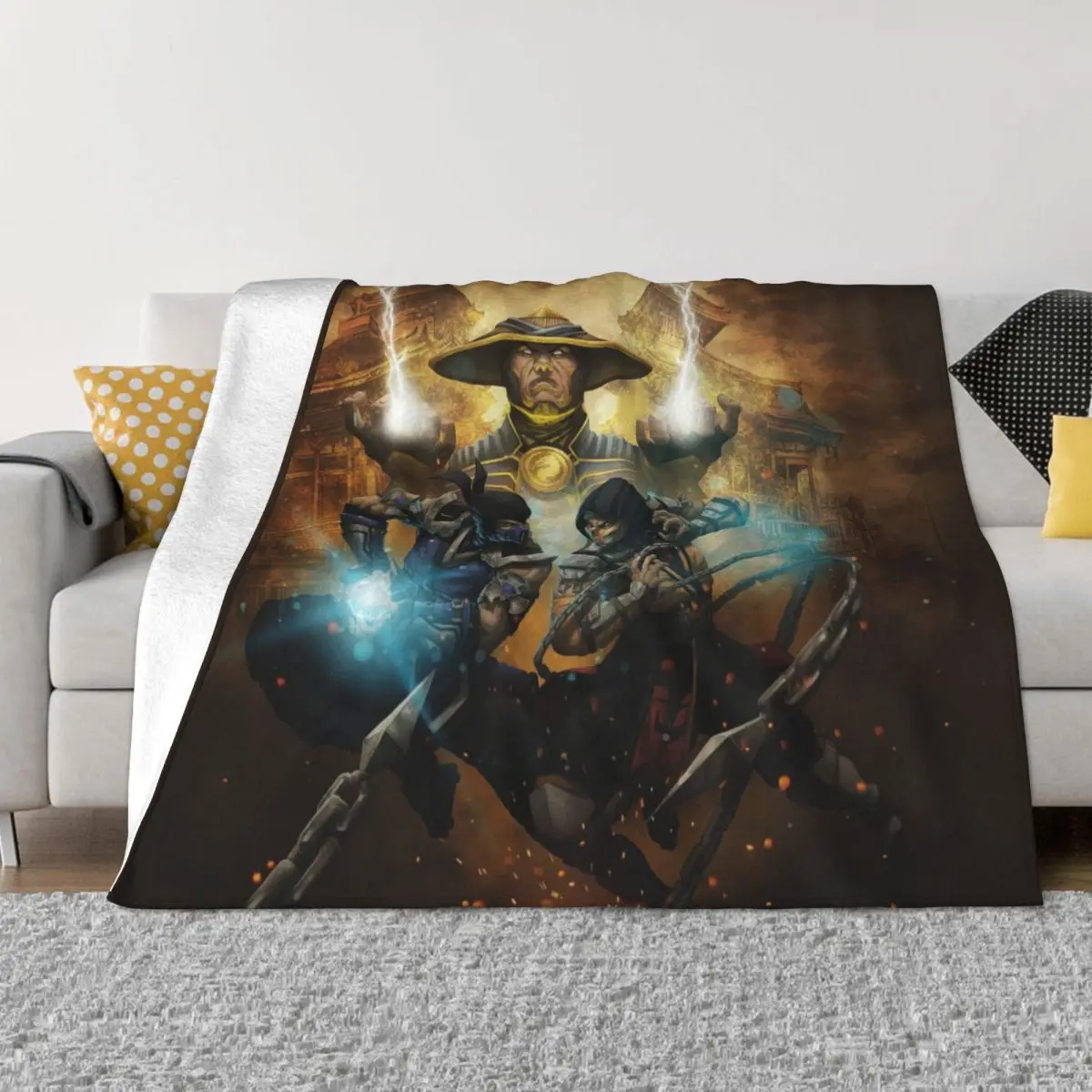 

Mortal Kombat Art Tapestry Wall Hanging, Tapestry Beach Blanket for Bedroom College Dorm Home Decor 60x51in(152x130cm )