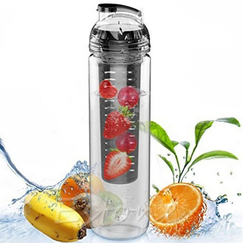 Portable Fruit Infusing Juice Water Lemon for Health Bottle Flip Lid Bottle Cup