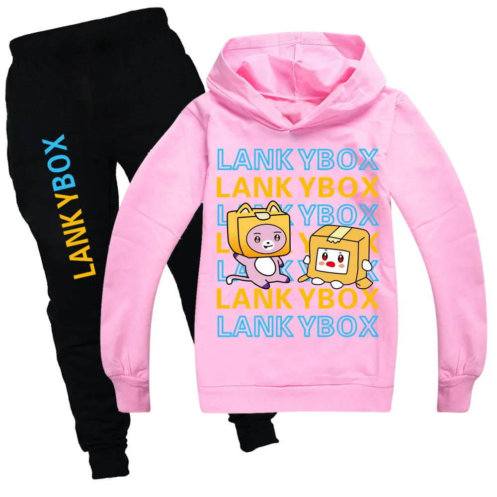 

Autumn Girls Boys Lankybox Cartoon Sports suit Tracksuits Kids Clothing sets 100-170cm Casual clothes hoodies+Pants 2pcs set