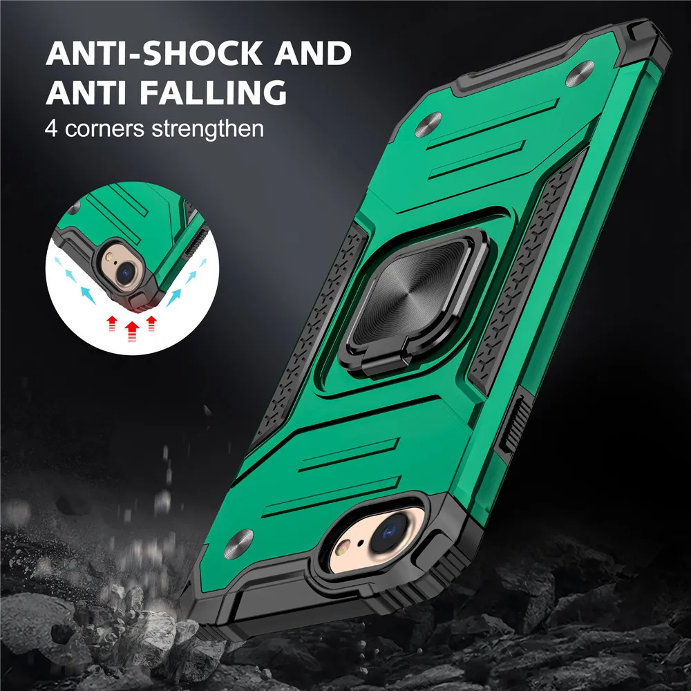 

For SE 2022 Case For iPhone SE3 2022 Shockproof Armor Car Ring Cover For iPhone SE 2022 Coque For iPhone SE3 5G 4.7" A2783 A2784