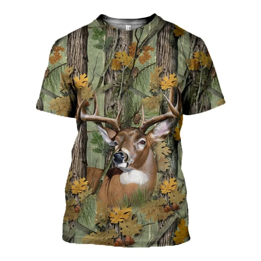 

Summer New Hunting Camouflage Print T Shirt Men Women O Neck Casual Harajuku 3D T Shirts