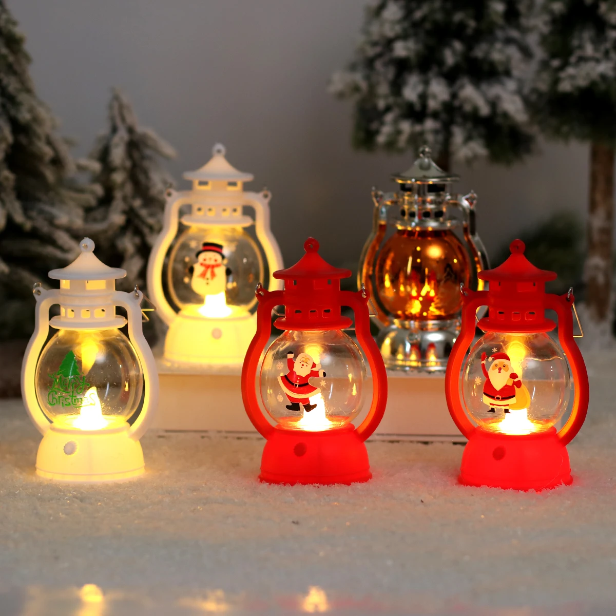 

Christmas Lantern Led Candle Tea light Candles Merry Christmas Decor For Home Xmas Tree Ornaments Santa Claus Elk Lamp New Year