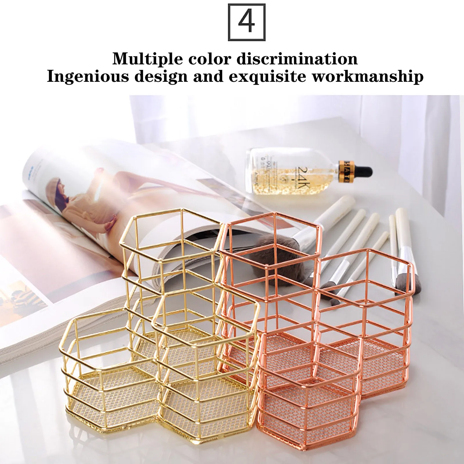 Железный Держатель для карандашей и кистей макияжа 3 в 1 |