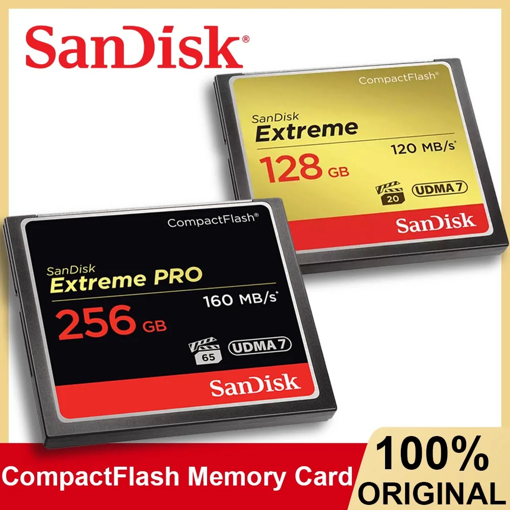 Оригинальная карта памяти SanDisk компактные флэш-карты объемом 64 ГБ 128 Extreme PRO CF