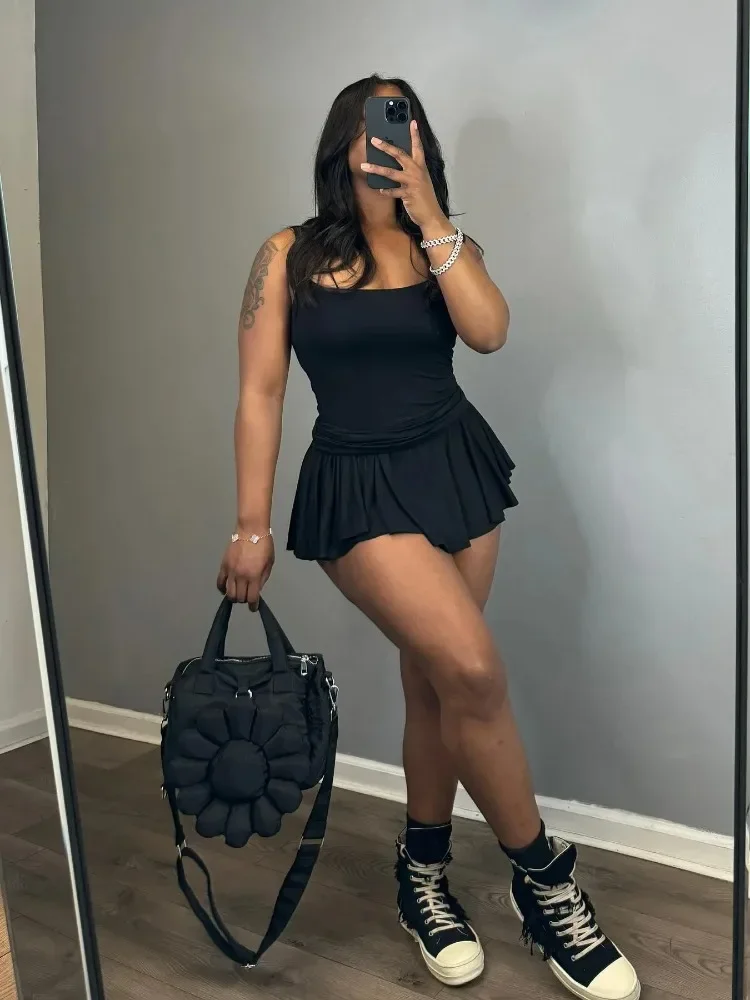 Laxsesu женские плиссированные юбки + топ на бретелях два комплекта из 2 предметов