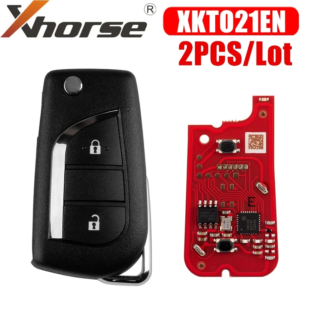 

Xhorse XKTO21EN проводной дистанционный ключ 2-го поколения для Toyota с 2 кнопками (английская версия), 2 шт.