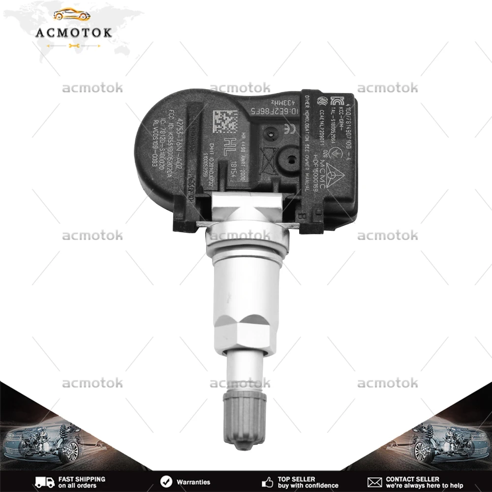 Датчик давления воздуха в шинах 42753-T6N-A02 42753-T6N-A01, датчик давления воздуха в шинах для Acura NSX RDX TLX Honda Odyssey, 433 МГц, TPMS Датчик