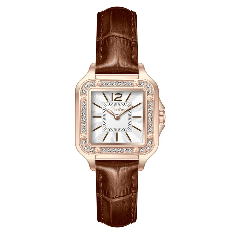 2022 New Fashion Luxury Women's Diamond Square Leather Quartz Watch Ladies Party Business Wrist Watch Female Clock