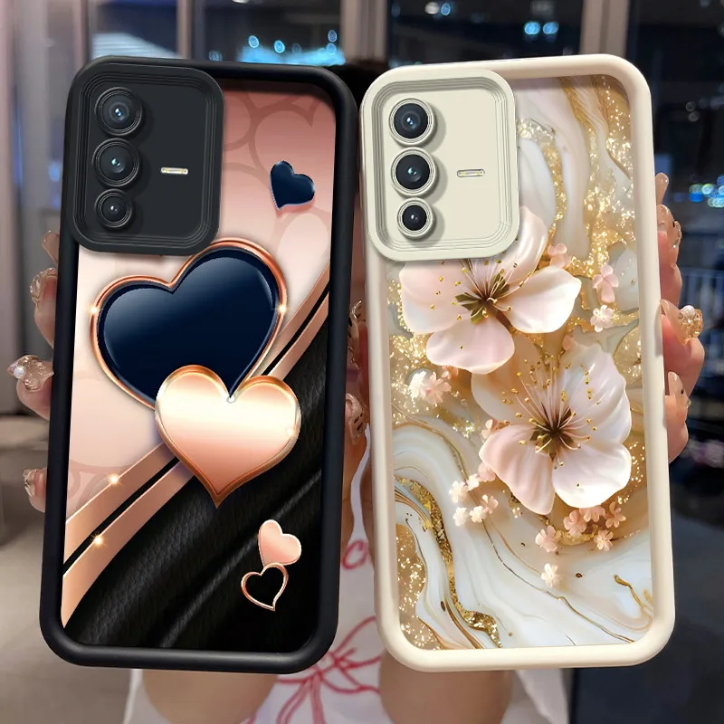 Фото Мягкий противоударный чехол для телефона Vivo V23 5G/S12 5G, милый защитный чехол с мультяшным рисунком для Vivo S12 Pro/V23 Pro 5G, чехол №1