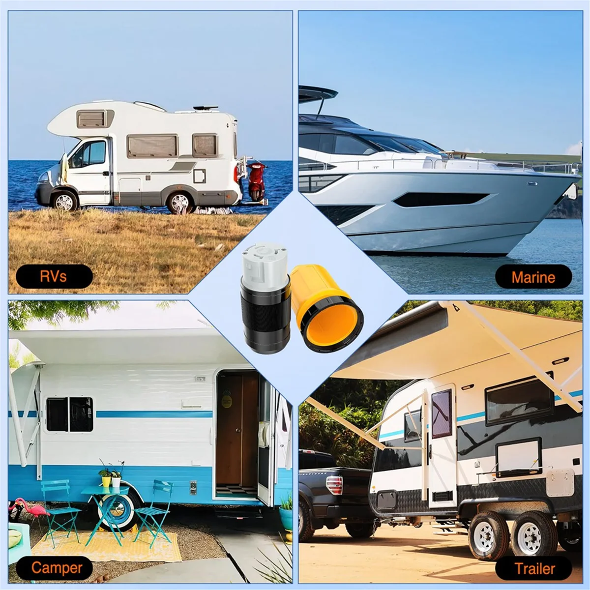 Шнур питания на 50 ампер для автофургона с крышкой блокировки загрузки 125/250 В