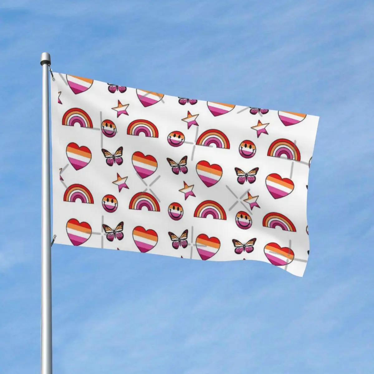 

Wlw Flag Sticker Flag Decor Polyester Material With Metal Grommets Fade Resistant Drapey Delicate