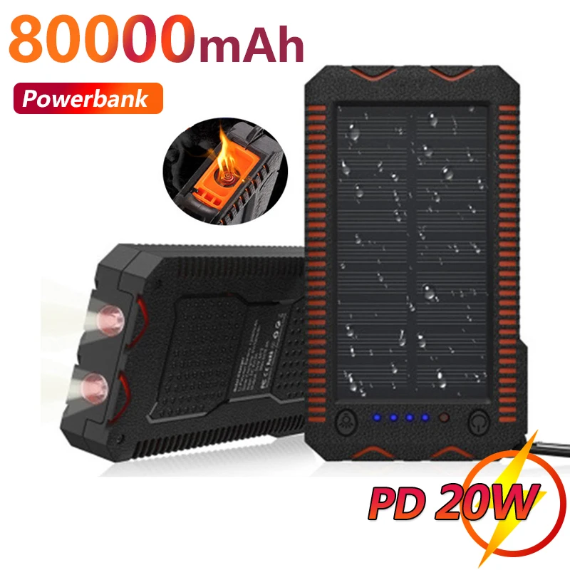 

80000mAh Power Bank PD 20W USB Type C PowerBank Portable External Battery Charger for IPhone Xiaomi Quick Charge 3.0