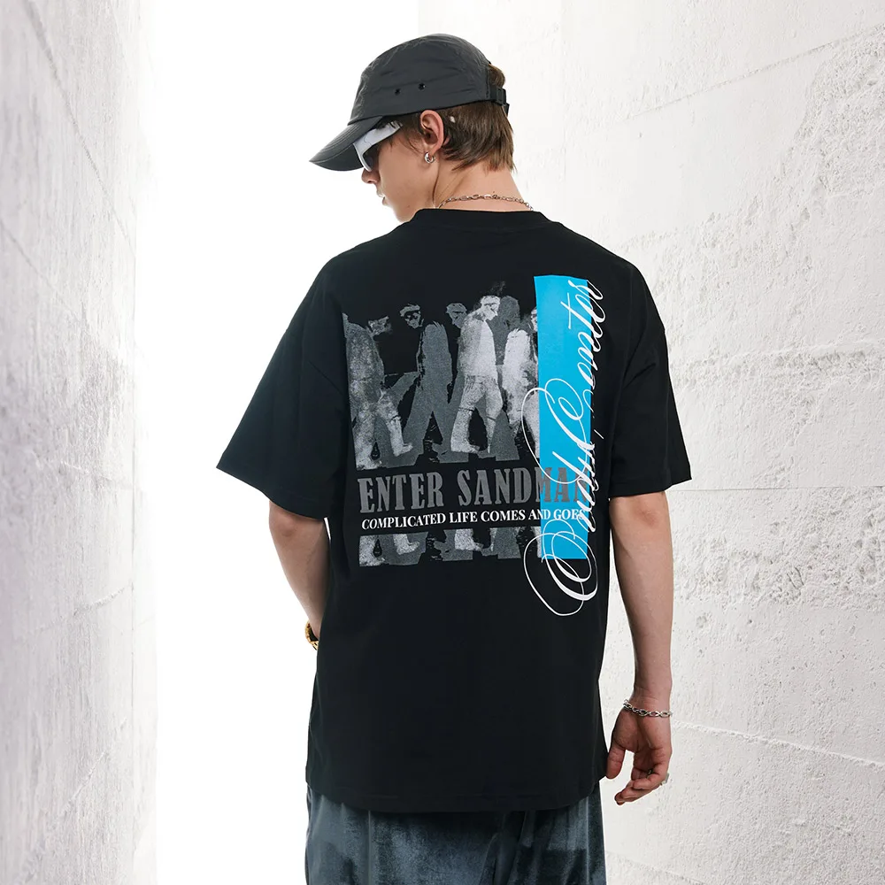 

Aolamegs Men Clothing Y2K Tshirts People Shadow Graphic Tshirt Hip Hop Casual Harajuku Tops Tees High Street Couples Streetwear