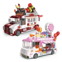 bbq car candy cart building blocks city parts accessories figures mini block childrens toys construction bricks set for girl