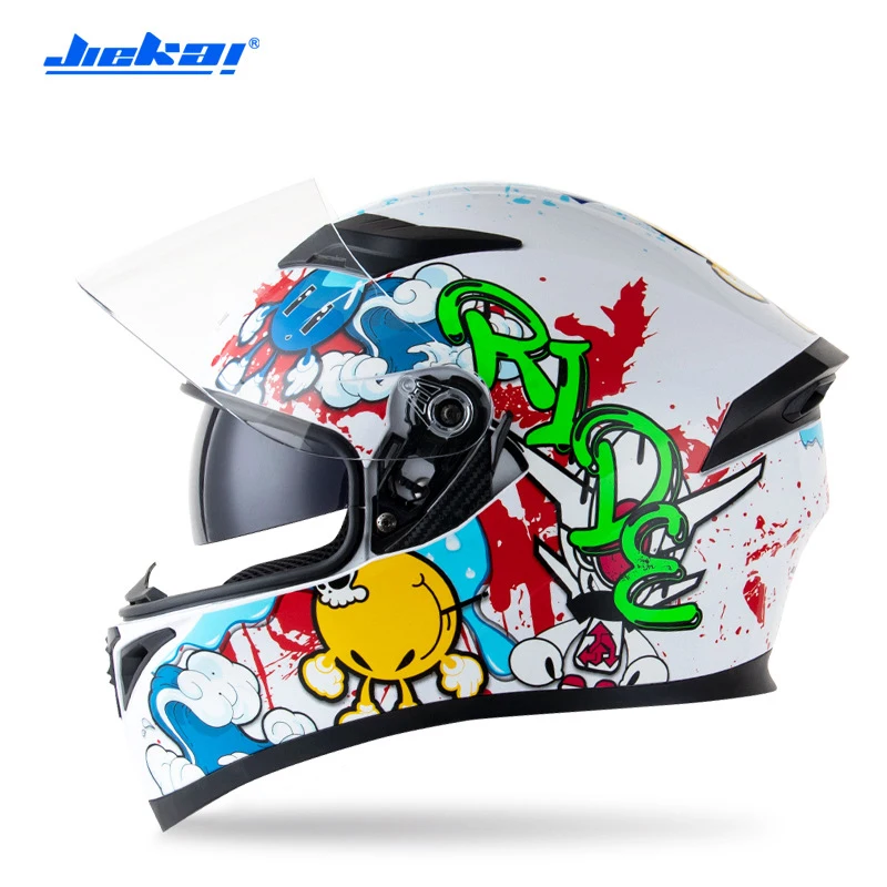 Мотоциклетный шлем JIEKAI на все лицо мужской мотоциклетный для езды мотоцикле
