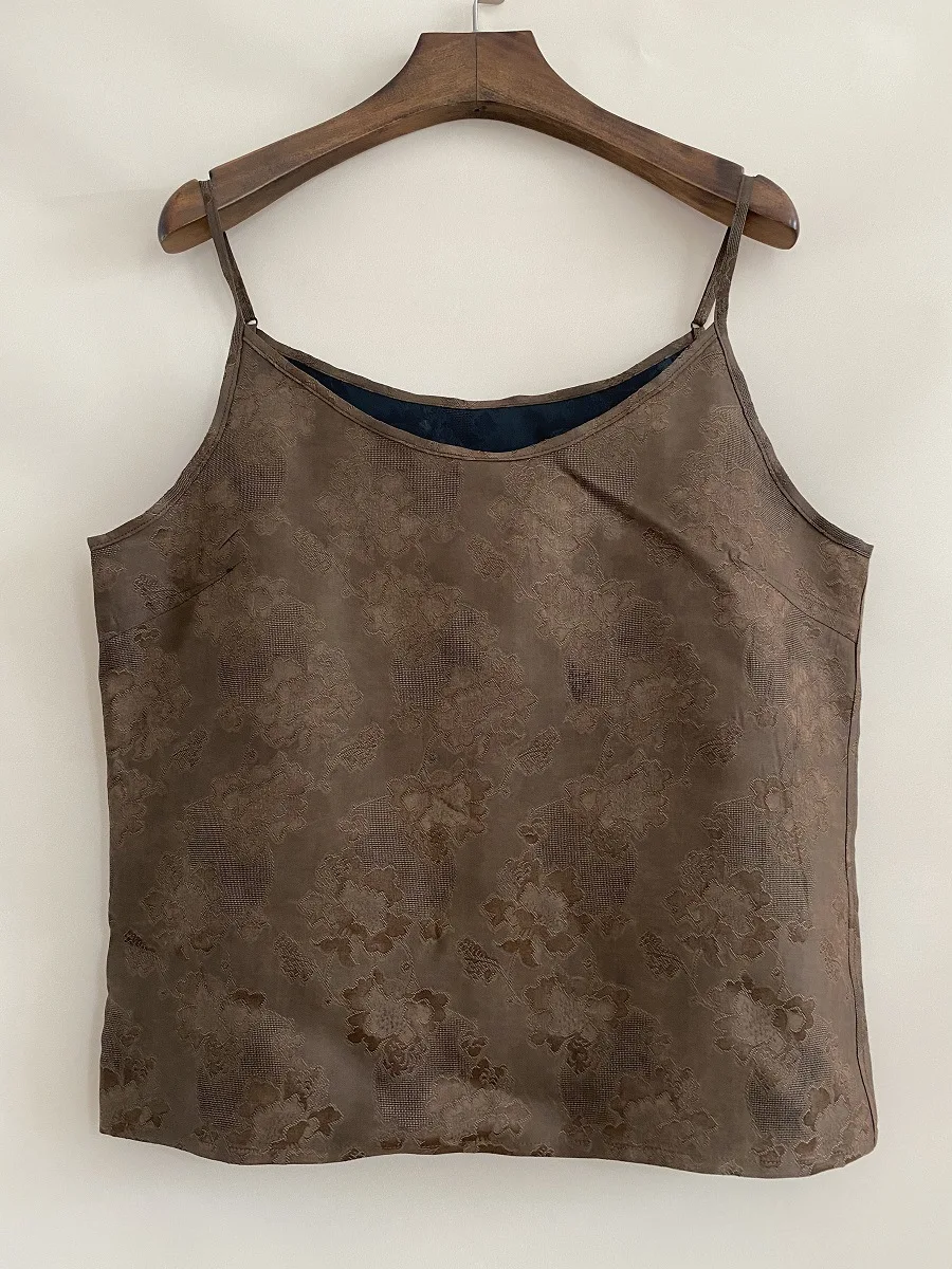 Новинка лета 100% женская рубашка из шелка тутового шелкопряда без рукавов топ