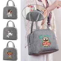 lunch bag lunch box picnic tote dog print handbag pouch dinner container food storage bags for office lady bento pouch handbag