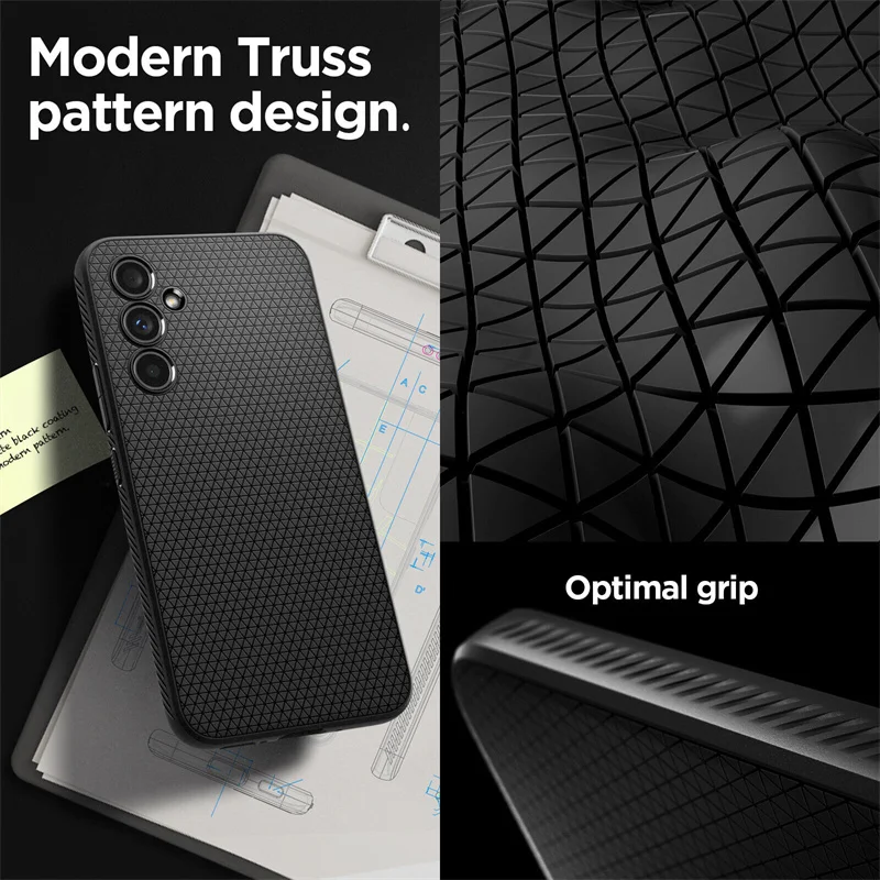 Spigen [Liquid Air] Checkered Pattern For Samsung Galaxy A54 Case TPU Minimalist Shockproof Phone Case