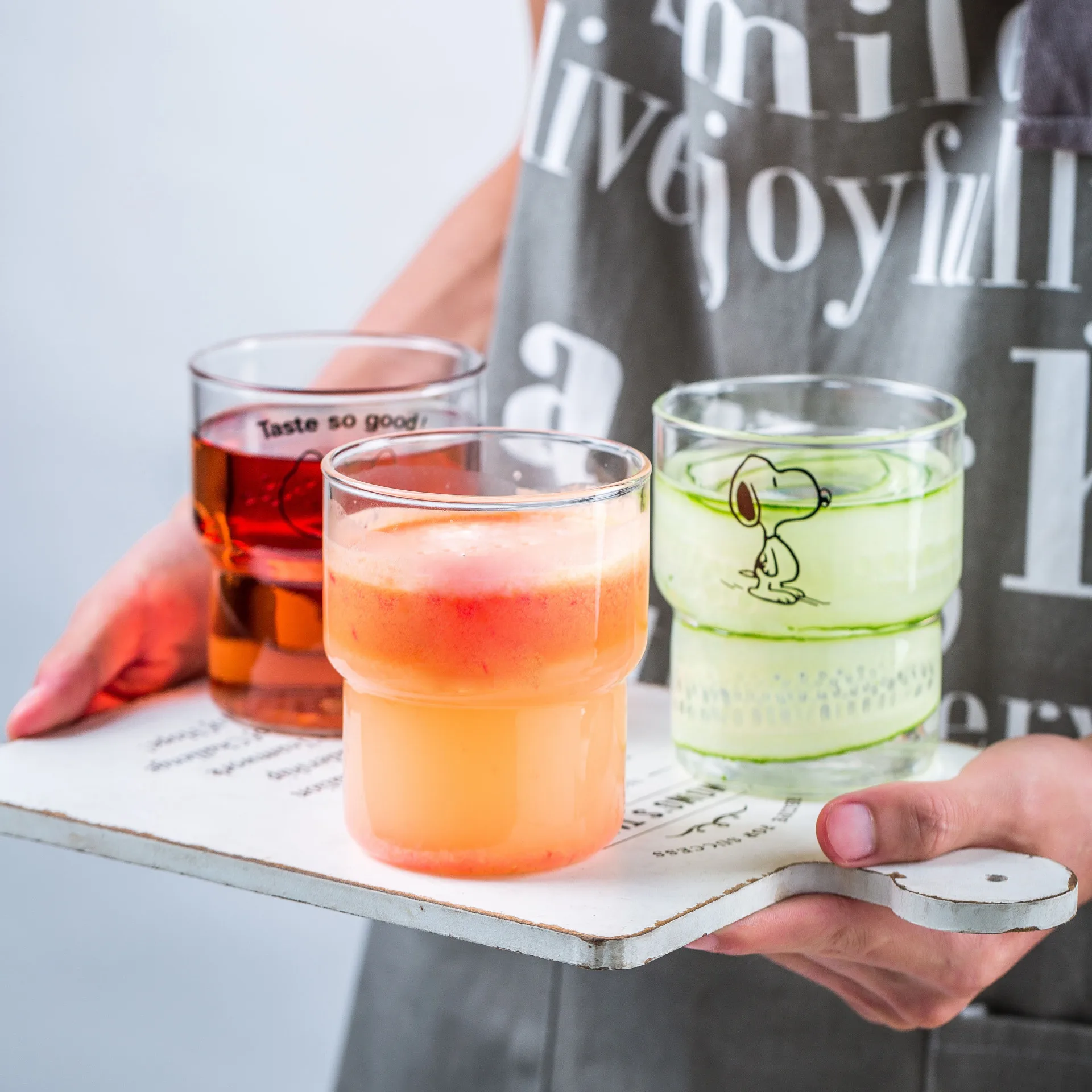 

1pcs Letter Printed Transparent Creative Glass Coffee Tea Mug Drinks Dessert Breakfast Milk Cup Glass Mugs Drinkware