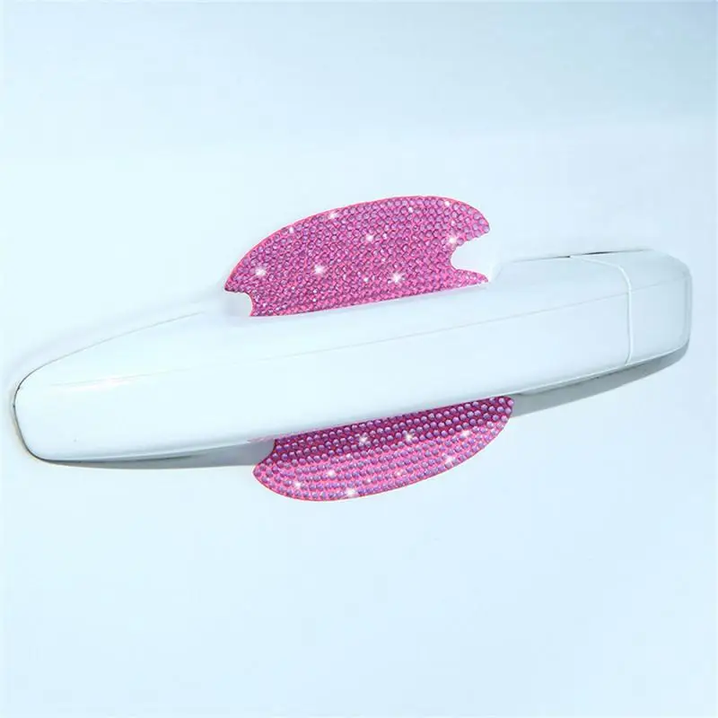 Auto Door Bowl Handle Reflective Bling Sticker Anti-scratch Protection Rhinestone Decals Styling Protector Stickers |