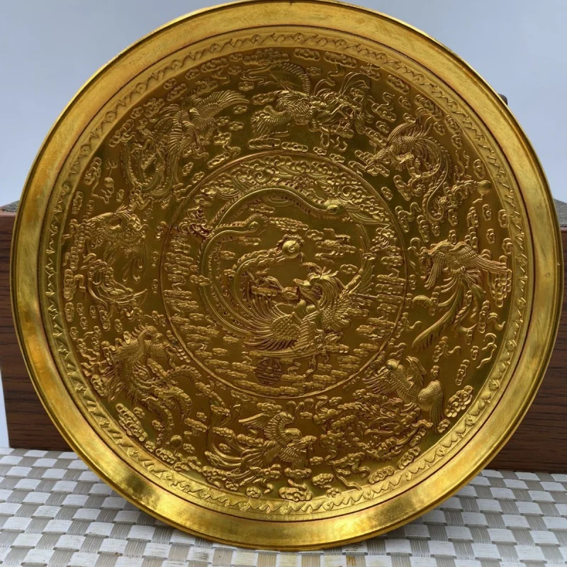 Латунная тарелка с птицами лицом Феникса удачи пластина изображением пяти