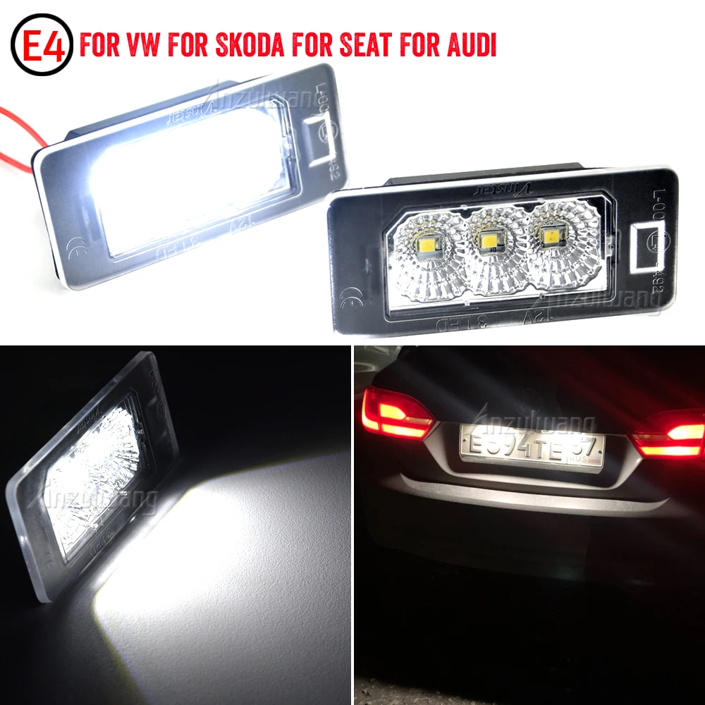 

2PCS LED License Number Plate Light Lamp For VW Golf Mk6 Mk7 Plus Passat B6 B7 Jetta MK6 Polo Touareg Mk2 Tiguan Touran Sharan