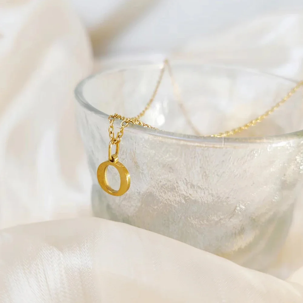 Женское ожерелье с инициалом о-образной цепи из нержавеющей стали именем сделай