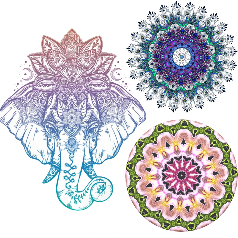 Патчи С мандалой цветок термонаклейки на одежду термоклейкие наклейки для