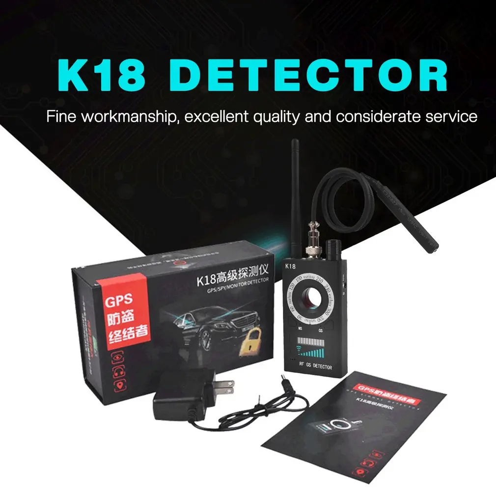 

K18 Anti Detector Multi-function Mini Audio SPY-Camera Finder GPS Signal Lens RF Locator Tracker Detect Wireless Camera