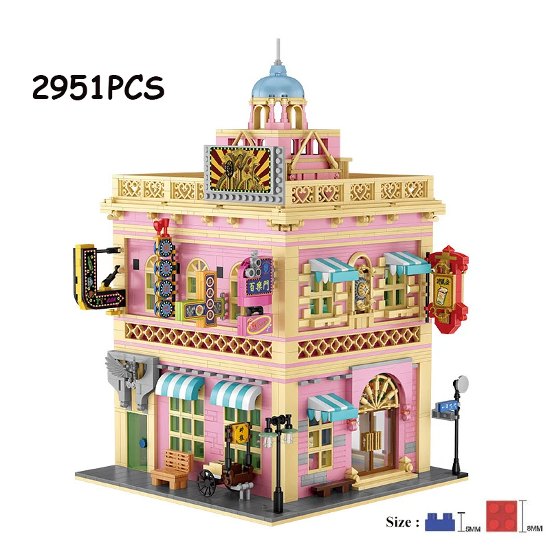 

New LOZ MINI Street View Bar Model Building Block Chinese Style Creative Coffee Shop House Architecture Bricks Toys Boys Gifts