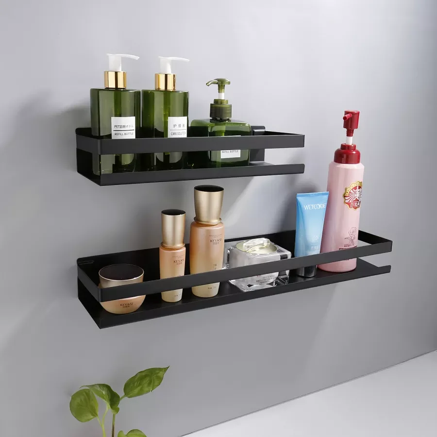 

NEW2023 Bathroom Shelf Stainless Steel Shower Rack Corner Shelf Square Bath Shower Shelf Black/Nickel Storage Organizer Rack