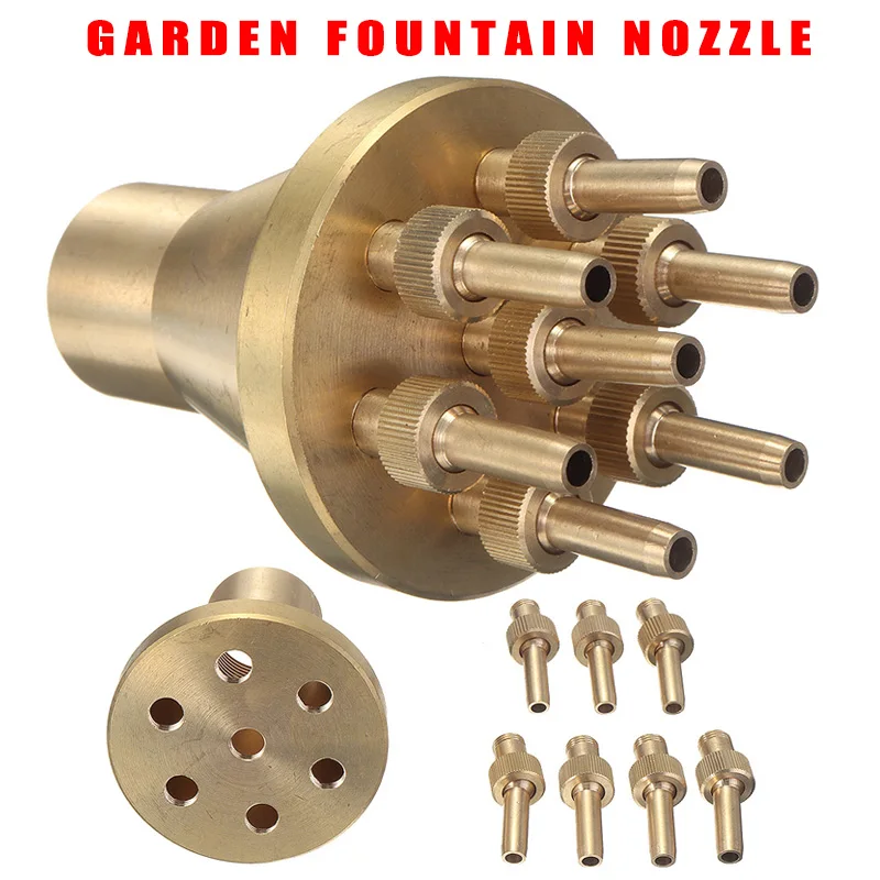 

1pc 1in DN25 Adjustable Copper Fountain Nozzle Spray Sprinkler Outdoor Jet Straight Fountain Head Replacement Garden Supplies