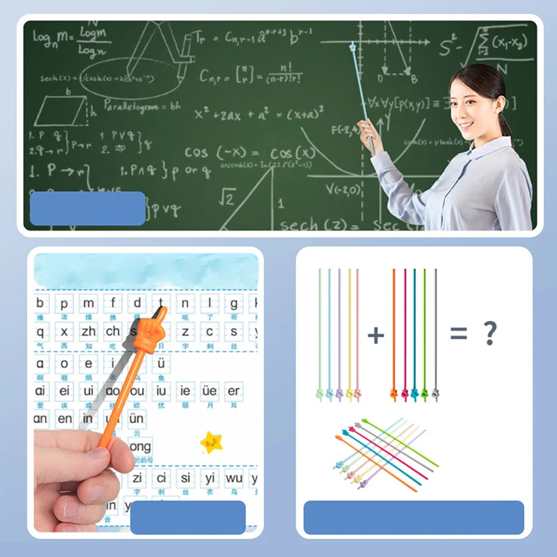 

5PC Finger Reading Guide Preschool Teaching Tools Bendable Sticks Educational Learning Toy For Children Class Whiteboard Pointer