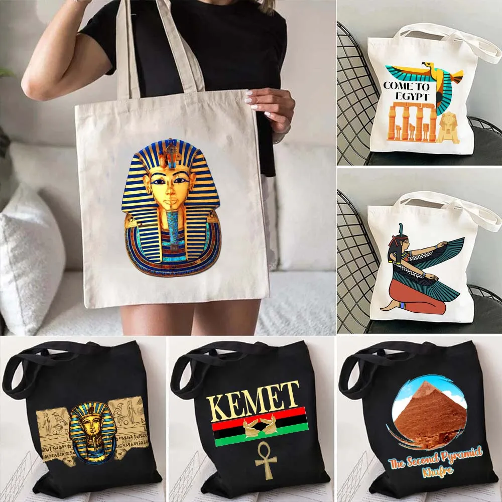 

Древняя культура Египта и символов магнит Horus египетская богиня король итут пирамиды Фараона Ramasseum экологический Холст Tote сумочки