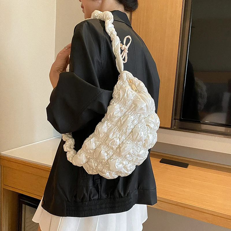 Модная плиссированная сумка на плечо с облаками женская дизайнерская набивная