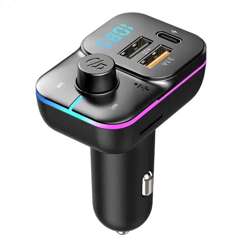 

FM-трансмиттер автомобильный с Bluetooth 5,0, 2 USB-порта, 12-24 В