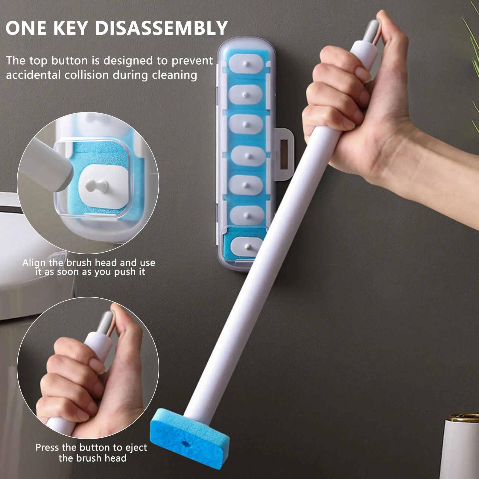 

Набор кистей для унитаза с одноразовой щеткой и стандартным настенным креплением, эффективное удаление пятен, гибкое вращение XHC88