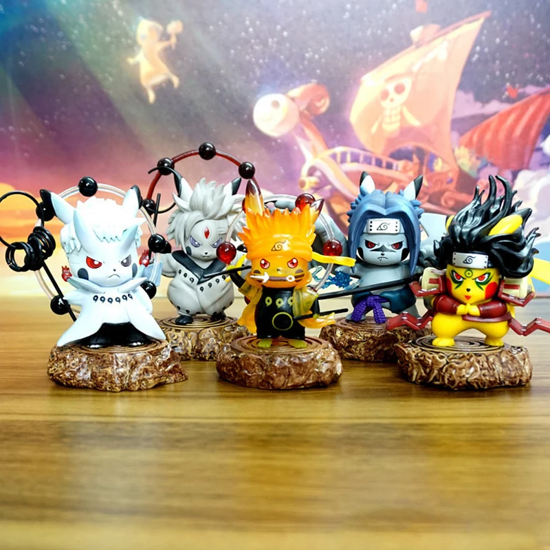 

Naruto Hand-held GK Pikachu COS Sasuke Six Paths Immortal Naruto Hashimoto Uchiha with Soil Spot