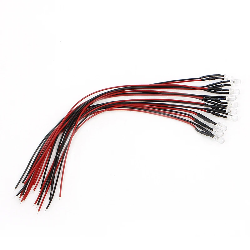 

10pcs DC 12V 18cm 5mm Pre Wired LED Lamp Light Bulb Emitting Diode 85DF