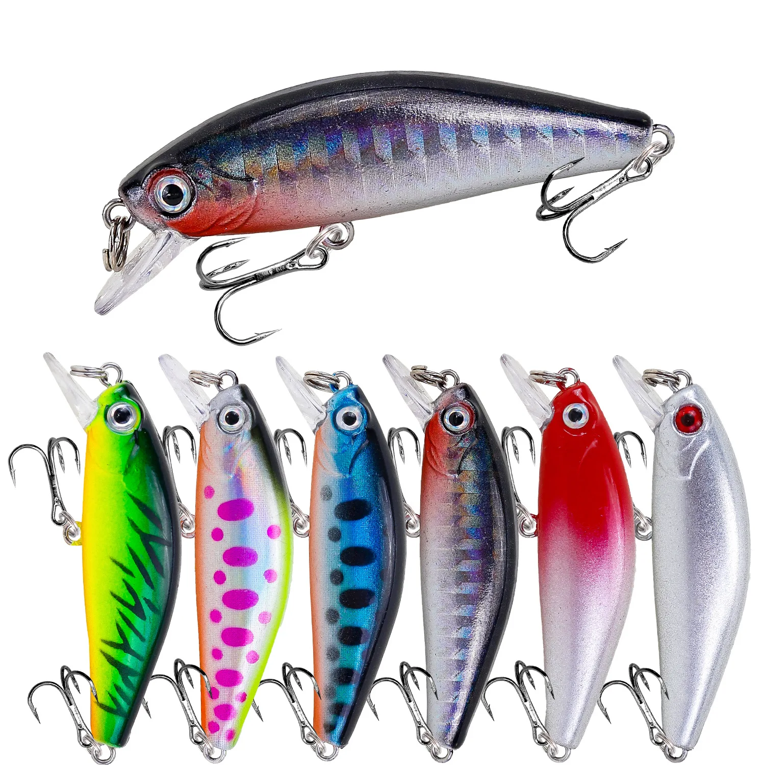 

1PCS Minnow Fishing Lure 5.5-7.5cm 6.5-10g Pesca Hooks Fish Wobbler Tackle Crankbait Artificial Japan Hard Bait Swimbait