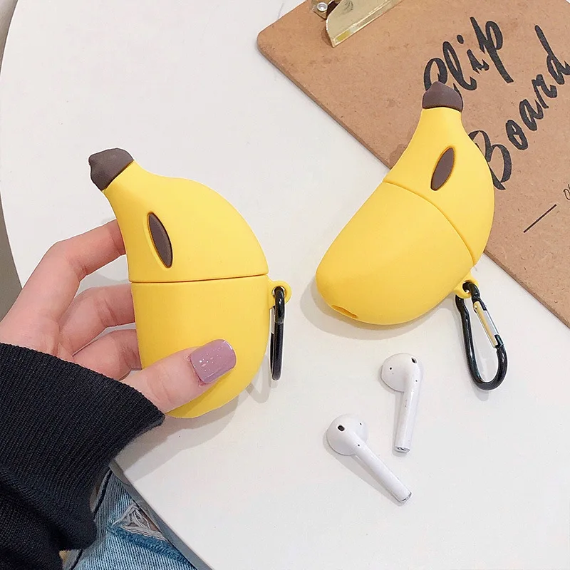 

Милый 3D чехол банан для Airpods 3 2 1 Pro, Мягкий Силиконовый противоударный чехол для Airpods 1 2 3 Pro для Air pods 1 2 3