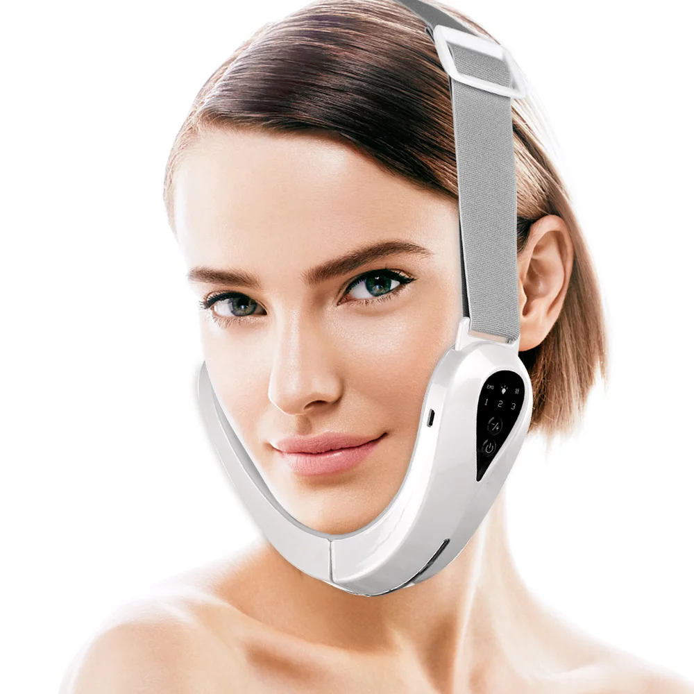 

EMS Facial Massager Jaw Lifter Belt LED Photon Therapy Facial Slimming Vibrating Device Cellulite Jaw Lifter