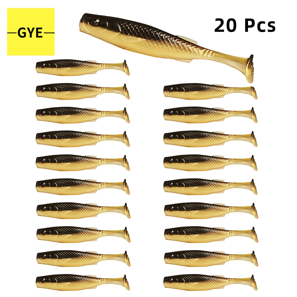 GYE мягкая пластиковая приманка Шад 20 шт. лопастной хвост T Tailed искусственные