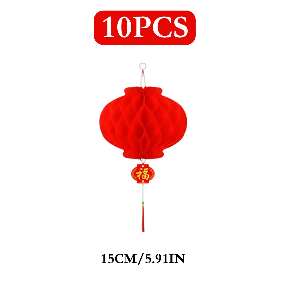 

10 шт. традиционный пластиковый китайский красный бумажный сотовый фонарь многоразовый китайский Новый год весенний фестиваль Настенный декор японский леан