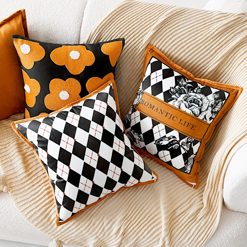 

Home Cushion Light Luxury 45CM Flower 등쿠션 Back Cushion cojines decorativos para sofá Home Deocration For Chairs Sofa cojines
