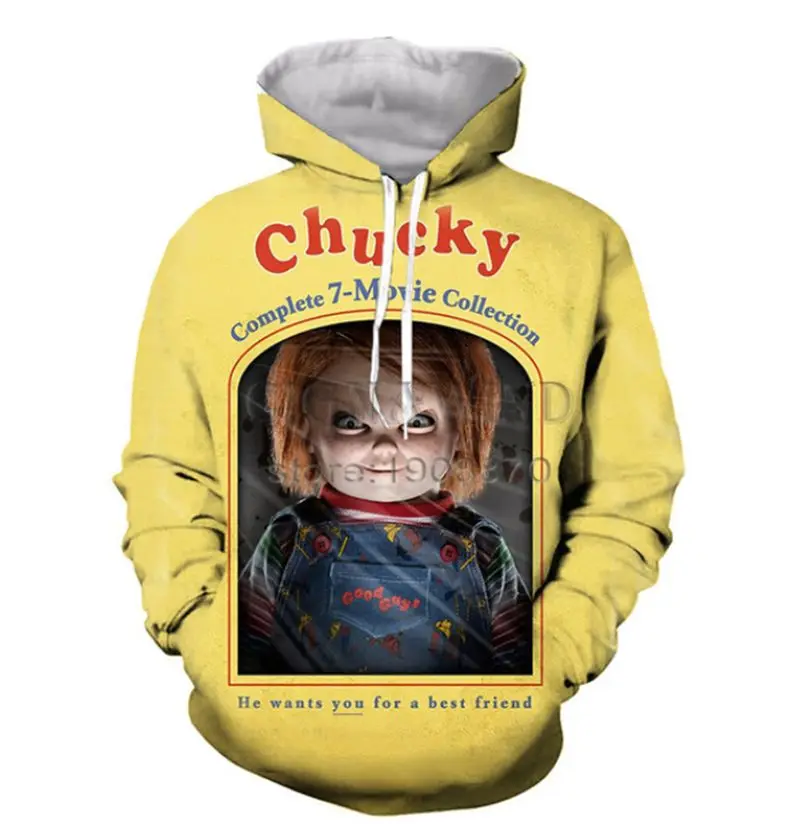 New Fashion Women/Men 3D Print c-Chuckys doll Casual Hoodies Sweatshirt